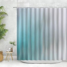 Shower Curtains Bohemian Gradient Curtain Bathroom Bathtub Solid Colour Background Modern Art Wall Decor Blue And Grey With Hook