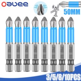 3/5/8/10Pcs Screwdriver Bits Set 50mm PH2 Anti-slip with Magnetic 1/4" Hex Shank Fits Hand Electric Drill Driver Hand Tools