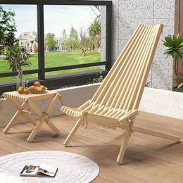 Solid wood chairs, outdoor sun protection, folding recliner chairs, portable, casual, waterproof beach chairs, courtyard balconi