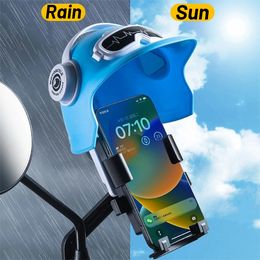 Universal Waterproof Phone Holder Stand with Sunshade Helmets Rotatable Motorcycle Bike Handlebar Bracket for Iphone Samsung