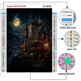 YiMeido 5D AB Diamond Painting Fantasy Castle Full Drill Diamond Embroidery Landscape Mosaic Picture of Rhinestone Home Decor