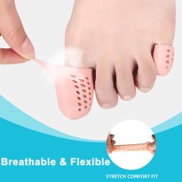 Pexmen 2Pcs Gel Toe Protector Silicone Toe Caps Toe Sleeve Protectors Prevent Pain for Corns Blisters and Ingrown Toenails