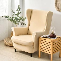 Chair Covers Functional And Stylish Solid Colour Cover Elastic Armchair Wingback Wing Sofa Back Protector Slipcover Machine Washable
