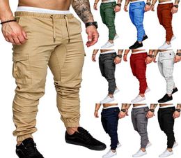 Brand Autumn Men Pants Hip Hop Harem Joggers Pants New Male Trousers Mens Solid Multipocket Cargo Pants Skinny Fit Sweatpants7291588
