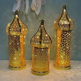 Battery Powered Eid Lights Decorations for Home Masjid Lanterns Ramadan Kareem Mosque LED Night Light Islam Muslim Party Supplie 240403