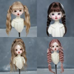 1/6BJD Wig Bangs Ponytail Curly Soft Mohair Wig Braids Suitable for 30cm DD SD Doll Wig Toy Accessories 6-7 Inches Hair 240328