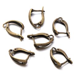 6Pcs 18X11Mm Alloy Bronze French Hooks Lever Back Open Loop Hook Earring Base for Earring Clips Clasp Jewellery Making Accessories