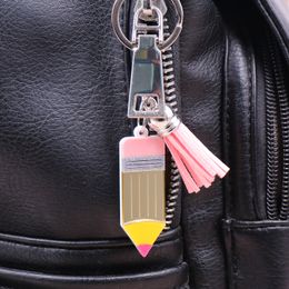 1piece New product CN Pencil TRENDY Teacher Gift Acrylic Keychain