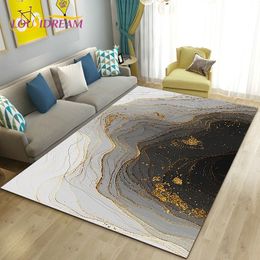 Colour Blue Gold White Marble Area Rug Large,Carpet Rug for Living Room Bedroom Sofa Doormat Decoration,kids Non-slip Floor Mat