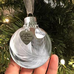 Christmas Ball Angel Ornament Hanging Sign Pendant for Decorations I Have An Angel In Heaven Memorial Home Decor 2022 Navidad