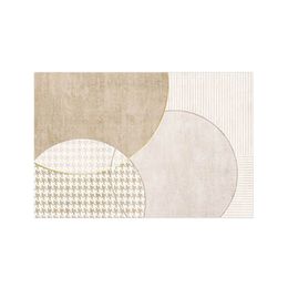 Retro Cream Carpets Living Room Sofa Large Area Decorative Rugs Bedroom Simple Lines Polyester Comfortable Household Floor Mats