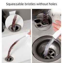 Kitchen Sink Pipe Dredging Brush Bathroom Hair Sewer Cleaning Hook Sticks Bendable Drain Cleaner Clog Plug Hole Remover Tool