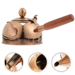 Dinnerware Sets Stainless Steel Tea Water Kettle Wooden Side Handle Household Stove Tops Teapot