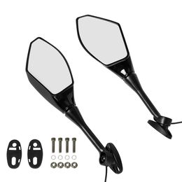 2PCS Motorcycle Handlebar Mount Rearview Side Mirrors with LED Turn Signal Lights Arrow For Honda Kawasaki Suzuki