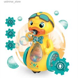 Sand Play Water Fun Duck Bubble Machine Toys for Kids Electric Soap Blower Light Music Automatic Maker Childrens Gift Summer Party Outdoor Games L47