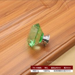 Crystal Glass Knobs Handle Diamond Shape Design Cupboard Drawer Pull Kitchen Cabinet Door Wardrobe Handles Hardware