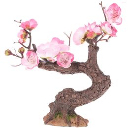 Decorative Flowers Micro Landscape Plants Ceramic Vase Indoor Artificial Tree Adornments Fake Trees