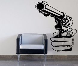 2017New Gun Shooting Wall Art Sticker Decal DIY Home Decoration Decor Wall Mural Removable Bedroom Sticker DIY1138169