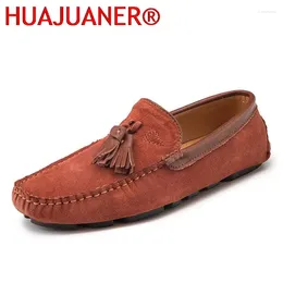 Casual Shoes Retro Men's Mens Slip On Men Tassel Flats Male Light Comfortable Shoe Suede Loafers Fashion Man Footwear