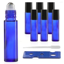 Storage Bottles 6pack 10 Ml Glass Roll-on Cobalt Blue With Stainless Steel Roller Balls For Essential Oils Colognes & Perfumes