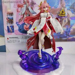 Action Toy Figures Transformation toys Robots 26cm Genshin Impact Yae Miko Figure Girls Sexy Actions High Quality Statue Anime PVC Model Series Gift Toys