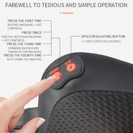 Portable Massage Pillow Relaxatio Neck Shoulder Back Muscle Massager Heating Kneading Infrared Therapy Head Massage Pillow