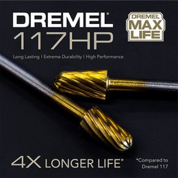 Dremel Max Life 117HP Carving Bit High Performance Rotary Tool Accessories 1/4" (6.4mm) Working Diameter 1/8" (3.2 mm) Shank