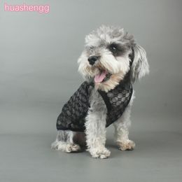 Designer Dog Mesh Clothes Black Classic Logo Pet T-shirt Fadoubi Bear Schnauzer Summer Breathable Short Sleeve Anti floating Cat Sexy Mesh Tank Top