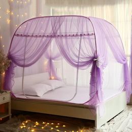 Girl's Room Double Layer Gauze Mosquito Net Large Space Breathable Double Bed Yurt Mosquito Netting Encrypted Mesh Mosquito Net