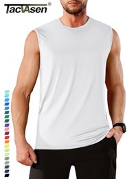 TACVASEN UPF 50 TANK TOPS Quick Dry Sleeveless T-shirts Mens Summer Gym Fitness Running Tee Shirts Trainning tshirts Swimming 240329