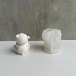 Bear Hug Toy Silicone Candle Mould 3D Bear Candle Plaster Soap Crafts Epoxy Resin Moulds DIY Chocolate Ice Cube Making Tool