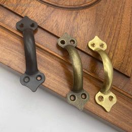 1pc Vintage Door Handle Pure Copper Antique Drawer Knobs Kitchen Cabinet Window Doors Handles Furniture Hardware Accessories