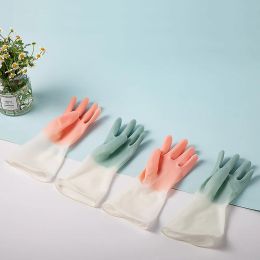 1Pair Silicone Cleaning Gloves Dishwashing Cleaning Gloves Scrubber Dish Washing Sponge Rubber Gloves Cleaning Tools