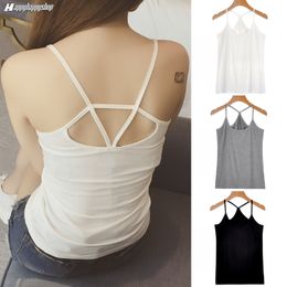 Summer Sexy Women Basic Tight Elastic Spaghetti Strap Camisole Tank Tops Undershirt Vest Casual Lingerie