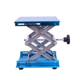 Lab Adjustable Stable Lifting Platform Aluminum Alloy Woodworking Engraving Control Manual Lift Stand Table Woodworking Benches