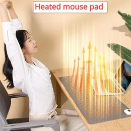 Carpets Electric Heat Mouse Pad Waterproof Office Desktop Heating Mat 6 Gear Temperature Control Winter Warm Computer Keyboard Game Pads