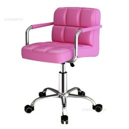 Comfortable Hair Stylist Study Barber Chairs Portable Living Room Hotel Back Chair Minimalist Household Bedroom Dressing Stool H