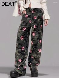 Women's Pants Fashion Items Camouflage Print Casual 2024 Spring Trendy High Waist Cargo Trousers Female 11XX8993