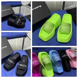 Designer Luxury Sandals Slippers Womens rhinestone Velcro tape Soft Room GAI Platform Size 35-42 10cm party formal office