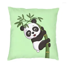 Pillow Cute Panda Climbs Bamboo Cover 45x45 Home Decorative 3D Print Animal Cartoon Throw Case For Living Room Two Side