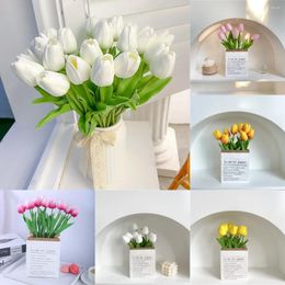 Decorative Flowers Ins Simulated Tulip Bouquet Artificial Flower Table Decoration Props High-grade Plants