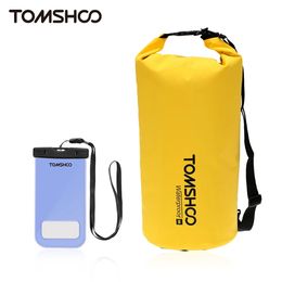 Tomshoo 10L/20L Outdoor Water-Resistant Dry Bag Sack Storage Bag w/ Waterproof Phone Case for Rafting Boating Kayaking Canoeing