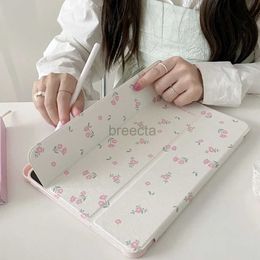 Tablet PC Cases Bags Simple flowers With Pencil Holder Funda for New iPad Air 5th 4th Generation 10.9 iPad Pro 11 10.2 8 9th Air3 pro10.5 10th Case 240411
