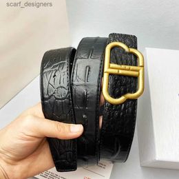 Belts Luxury Belts For Men Designer Real Leather Belt Brand Waistband Letter B Buckle Fashion Girdle Width 3.8cm Fashion Womens Belt Ceinture Y240411