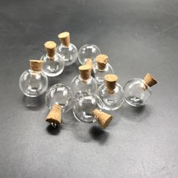 Bottles 30pcs 16mm Glass Wishing Bottle Globe Bubble With Cork DIY Vial Pendant Necklace Jewelry Dome Cover Charms
