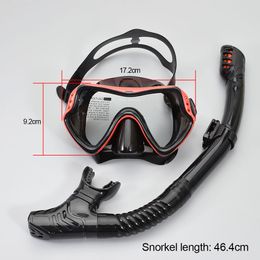 Scuba Diving Mask and Snorkels Anti-Fog Goggles Glasses Adults Diving Swimming Snorkeling Tube Set
