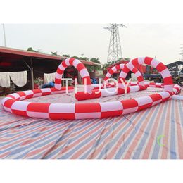 15mLx7mWx2.5mmH (50x23x8.2ft) outdoor activities inflatable kart race track for bumper car bubble ball games,customized inflatable track for sale