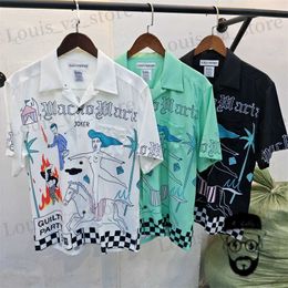 Men's T-Shirts Fr shipping WACKO MARIA 24ss World Peace Collection Hawaiian Short slved Mens Shirt T240411