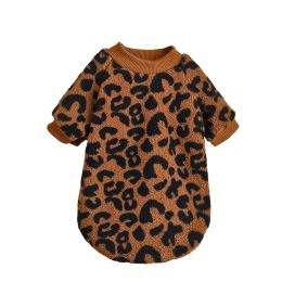 Puppy Pullover Dog Clothes Leopard Printed Pet Vest Winter Dog Clothes For Small Medium Dogs Puppy Cat Chihuahua Yorkie Pug Coat