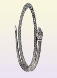 Designer Snake Bracelet Silver Scales Luxury Jewellery Mens Women Retro Open Bangle Not Allergic Never Fade4848287